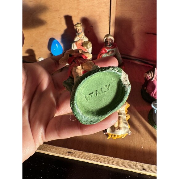 Vintage Christmas NATIVITY PIECES Set Of 10 Figures HAND PAINTED ITALY 1960s - Picture 16 of 16